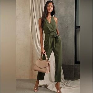 NWT Lulus In the City Olive Green Jumpsuit